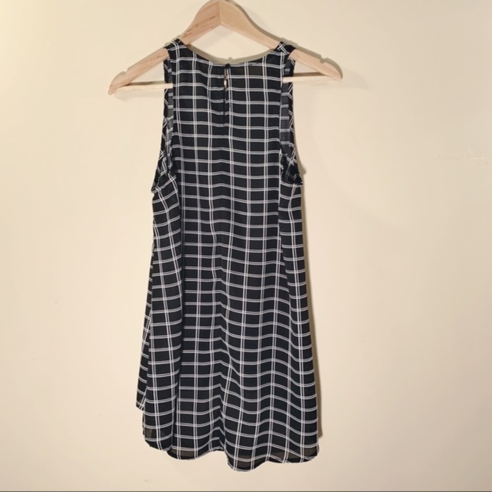 Elodie Long Tank - Black & White Blouse